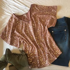 🌟Dusty Rose Sequin Top🌟
